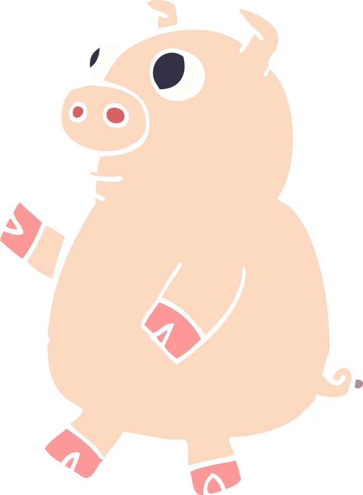 dessin animé doodle cochon drôle vecteur