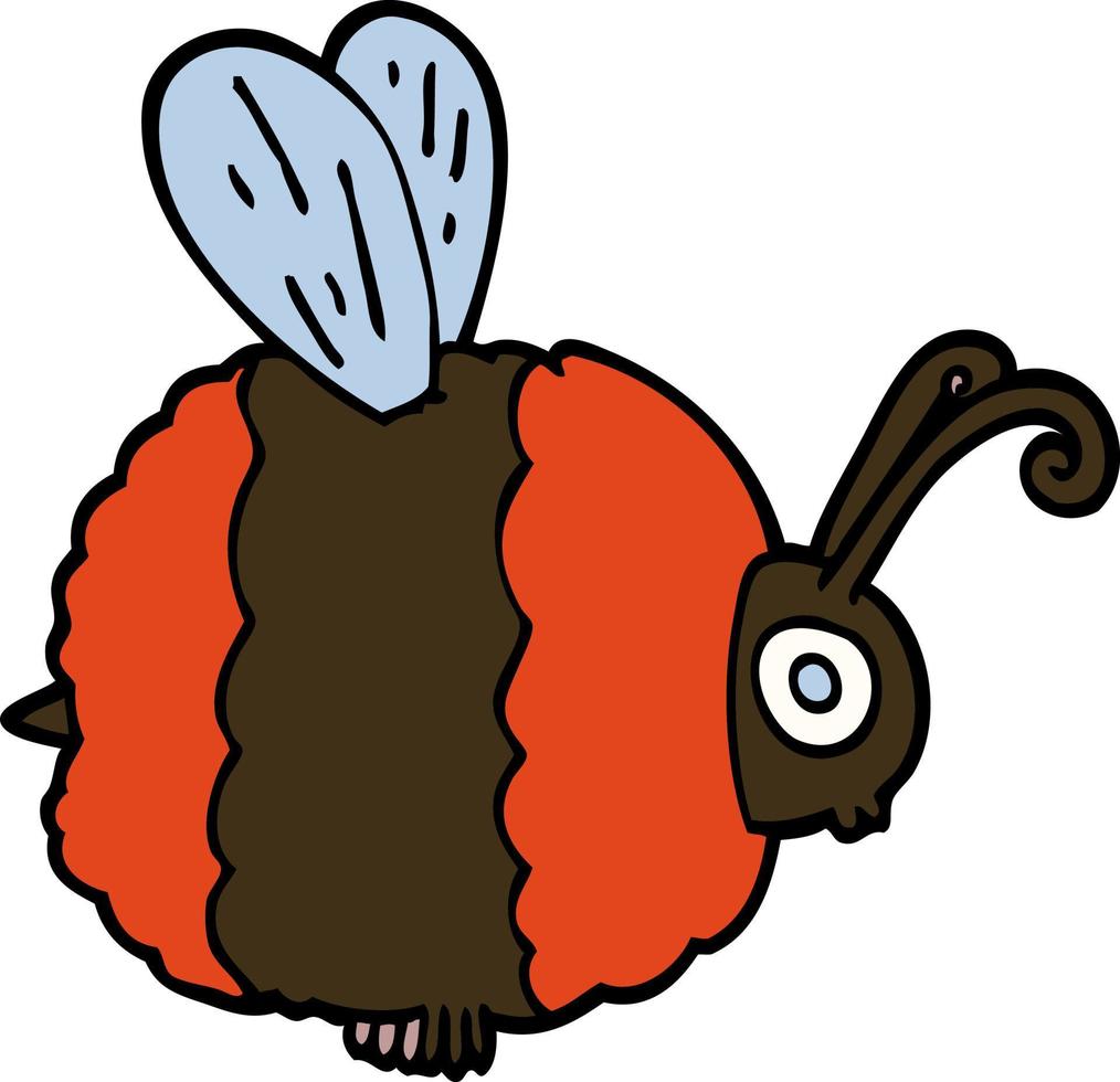 dessin animé doodle abeille vecteur