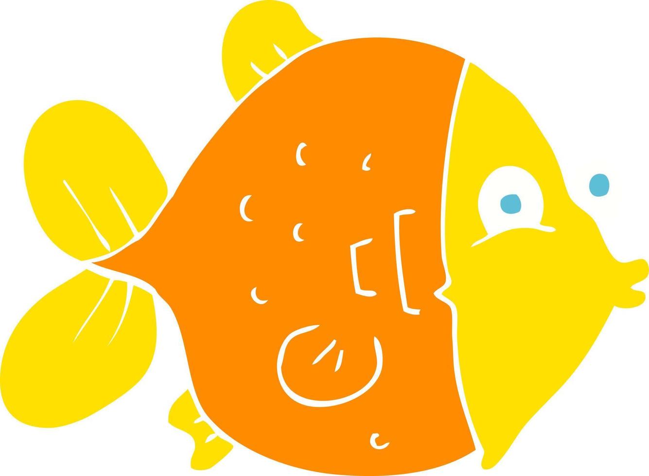 illustration en couleur plate d'un poisson drôle de dessin animé vecteur