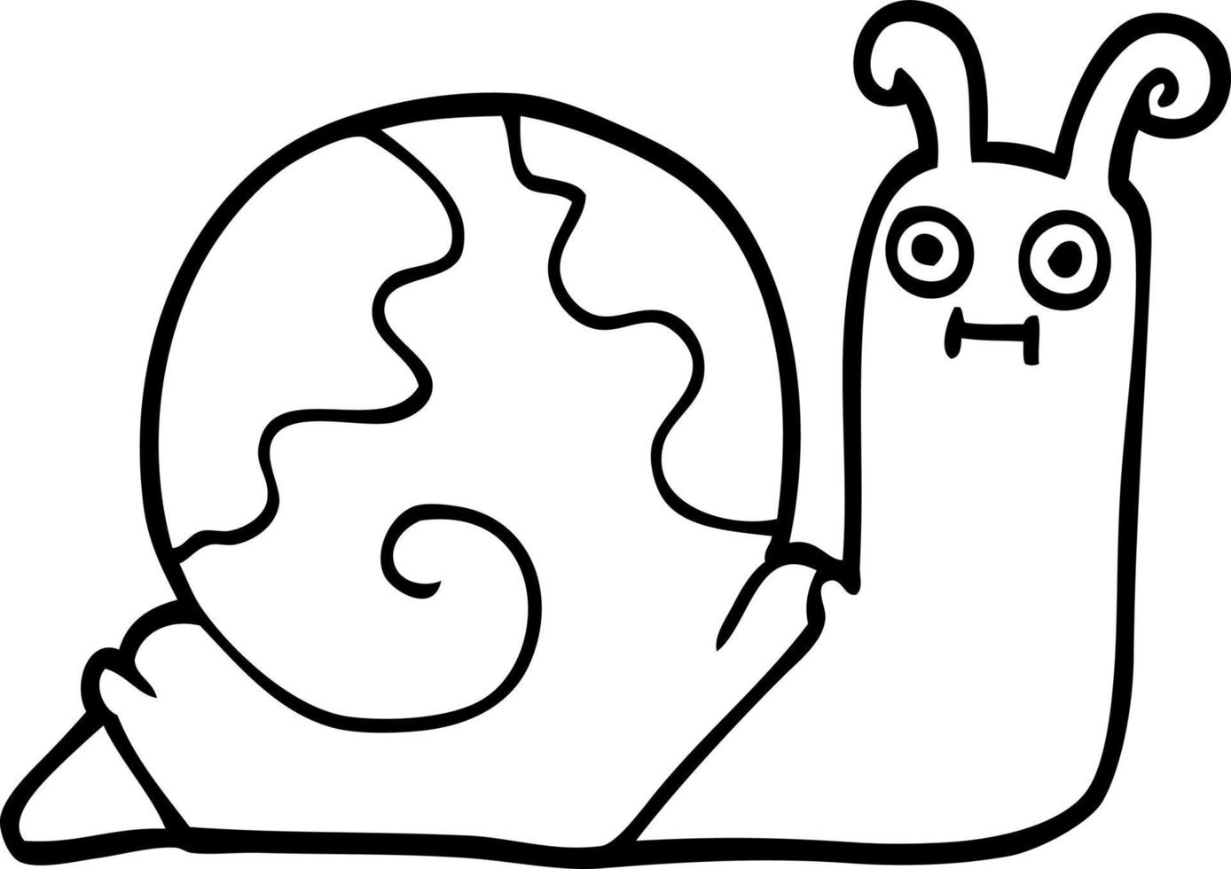 escargot de dessin animé dessin au trait vecteur