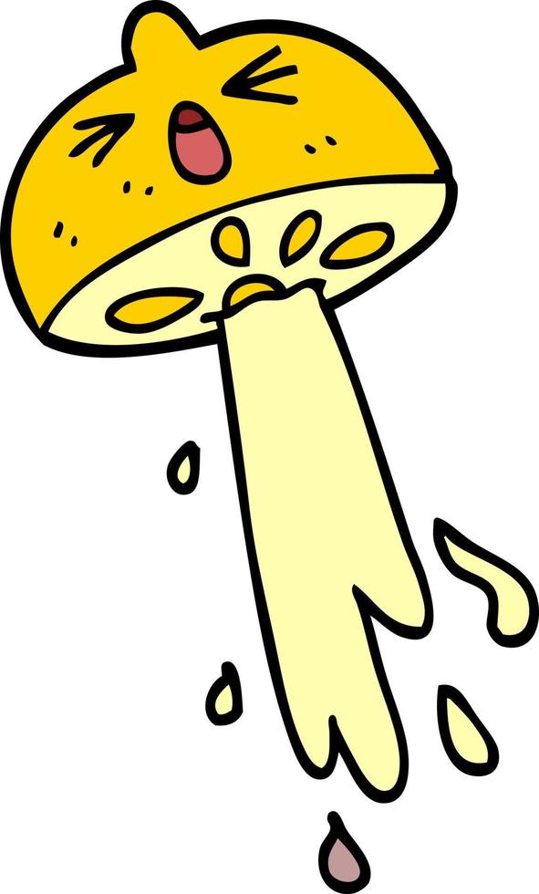 dessin animé doodle citron éjacule vecteur