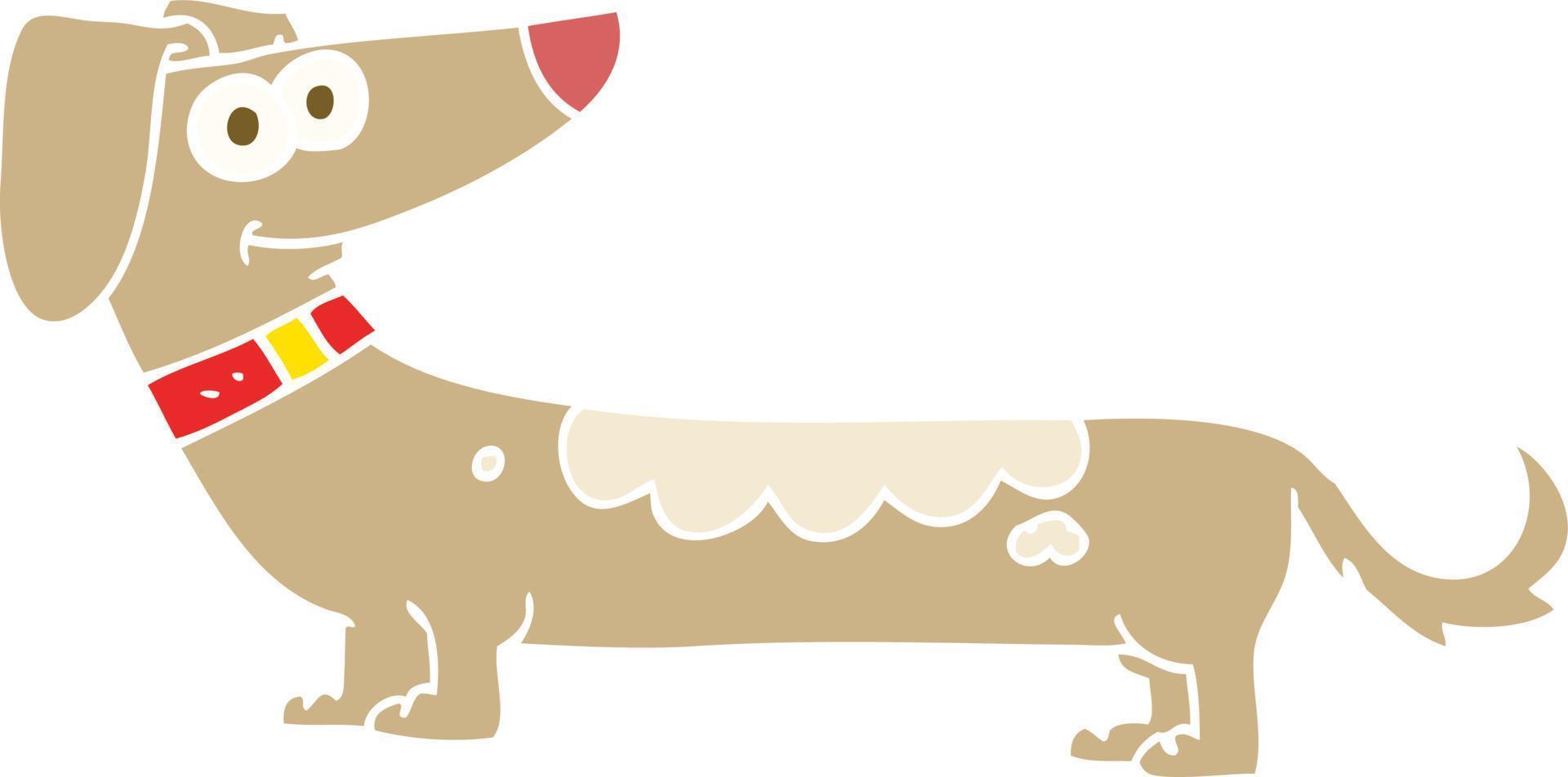 illustration en couleur plate d'un chien de dessin animé vecteur