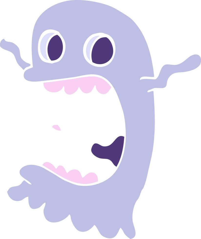 dessin animé doodle fantôme effrayant vecteur