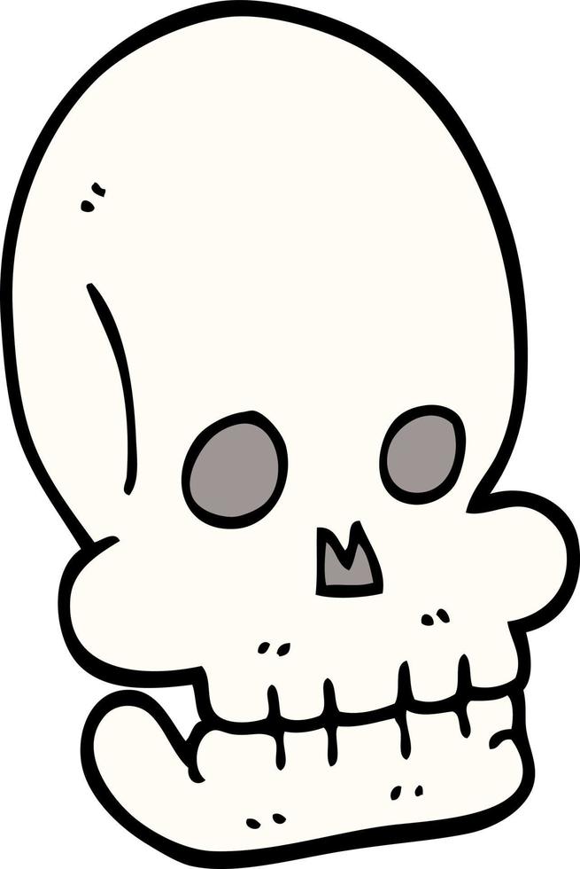crâne drôle de dessin animé doodle vecteur