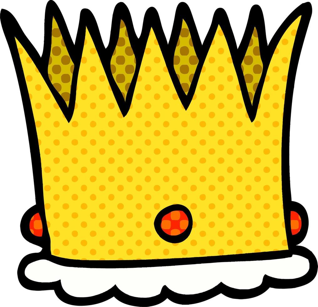 couronne royale de doodle de dessin animé vecteur