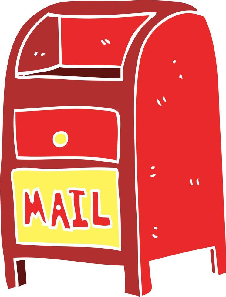 illustration en couleur plate d'une boîte aux lettres de dessin animé vecteur