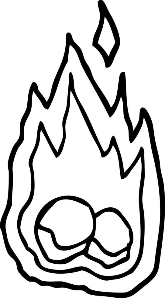 dessin au trait dessin animé charbons ardents vecteur