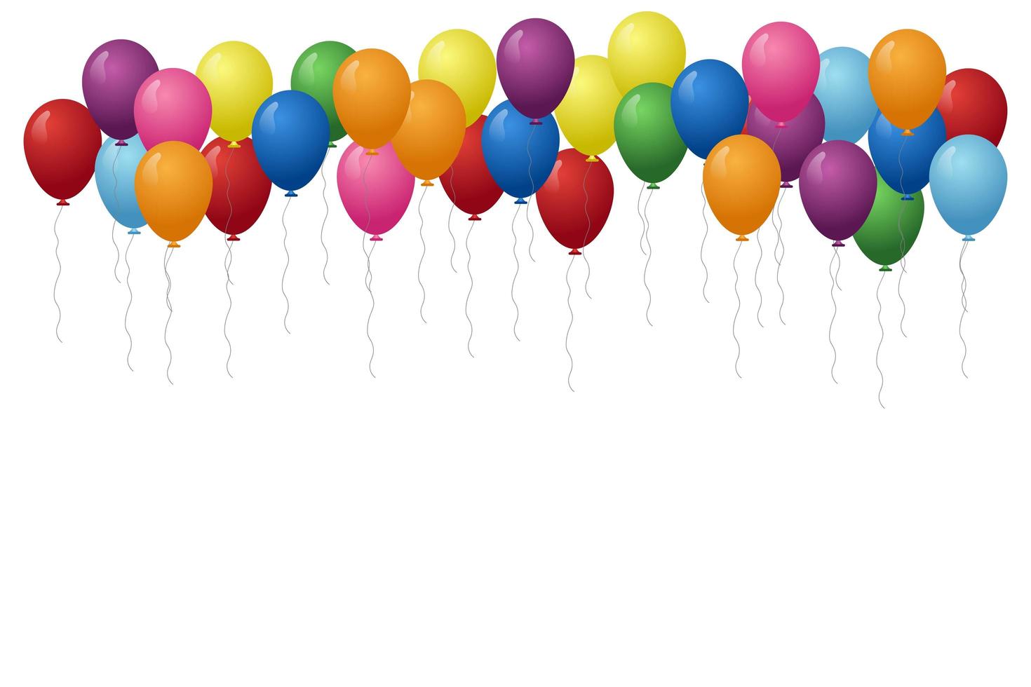 ballons multicolores flottant vecteur