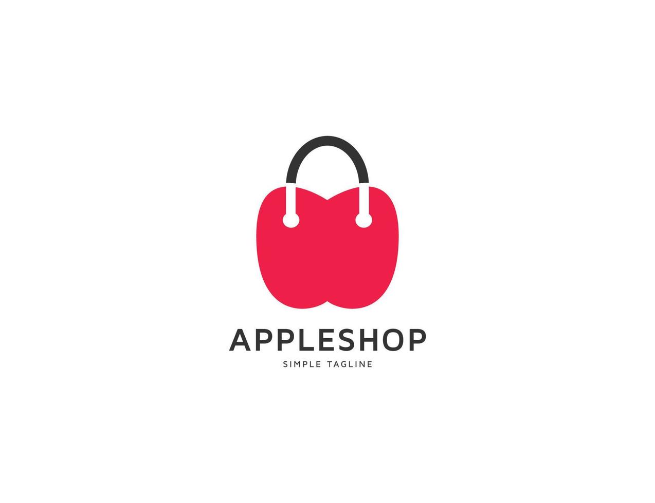 logo de sac à provisions avec illustration de pomme vecteur
