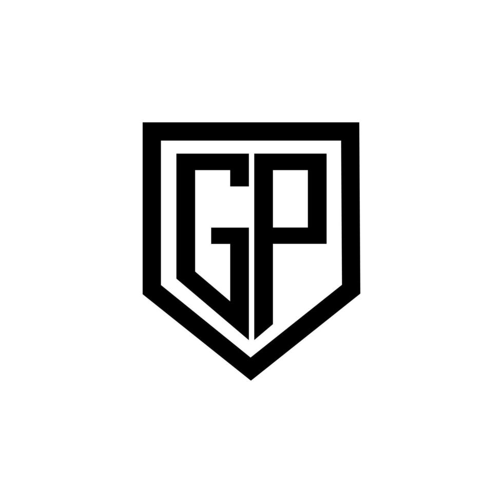 création de logo de lettre gp avec un fond blanc dans l'illustrateur. logo vectoriel, dessins de calligraphie pour logo, affiche, invitation, etc. vecteur