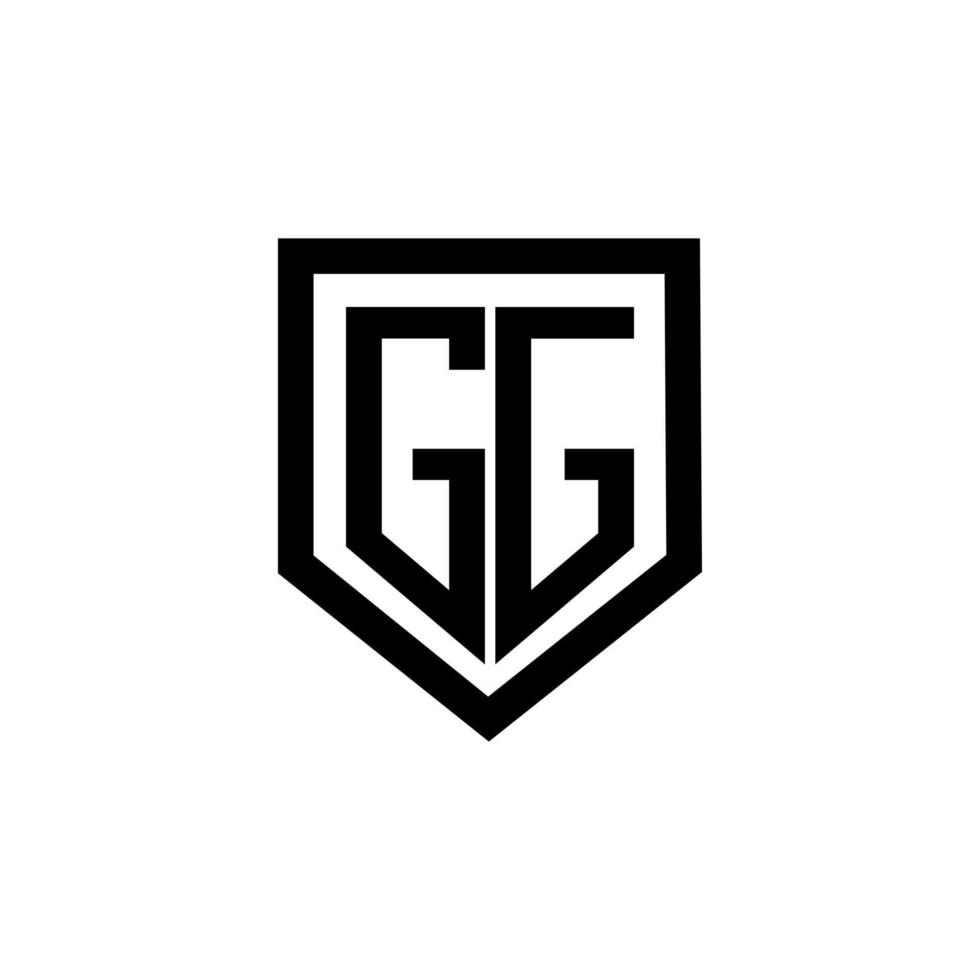 création de logo de lettre gg avec un fond blanc dans l'illustrateur. logo vectoriel, dessins de calligraphie pour logo, affiche, invitation, etc. vecteur