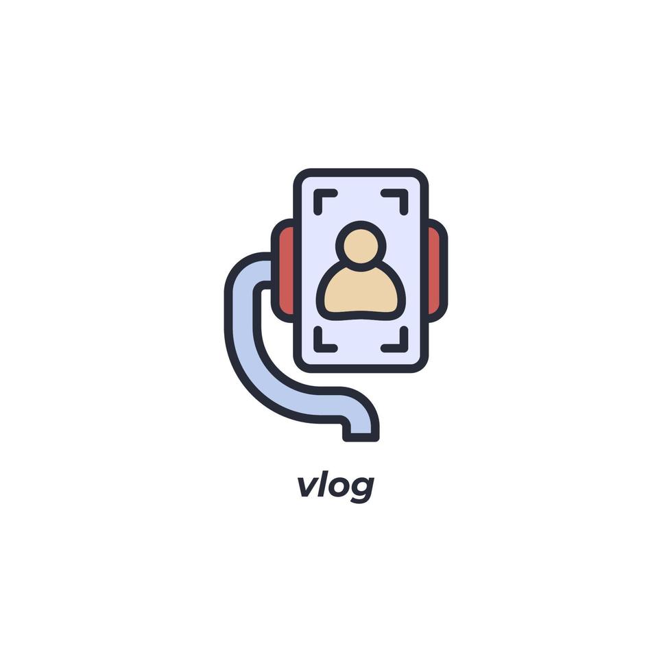 Le signe vectoriel du symbole vlog est isolé sur un fond blanc. couleur de l'icône modifiable.