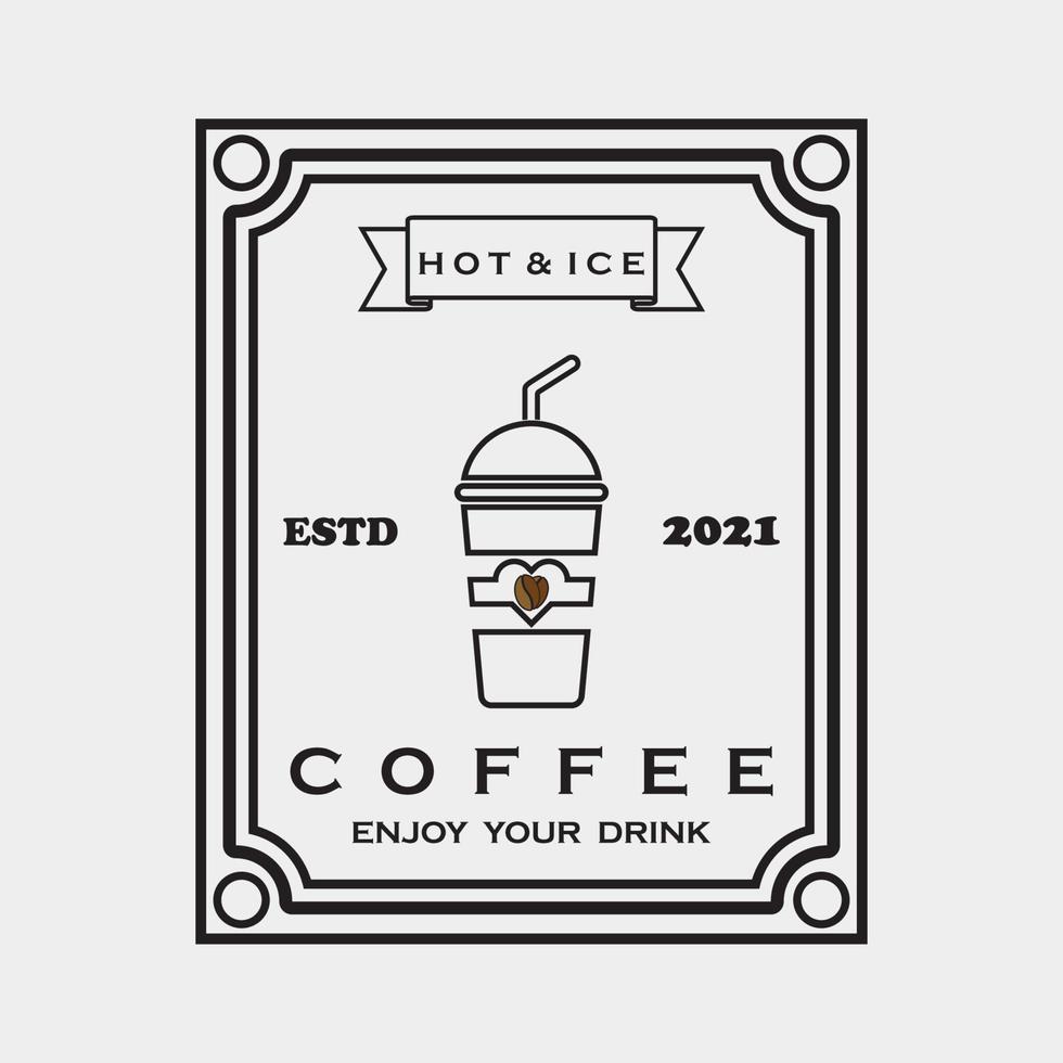 création d'illustration vectorielle de logo de boisson au café glacé et de café au lait vecteur