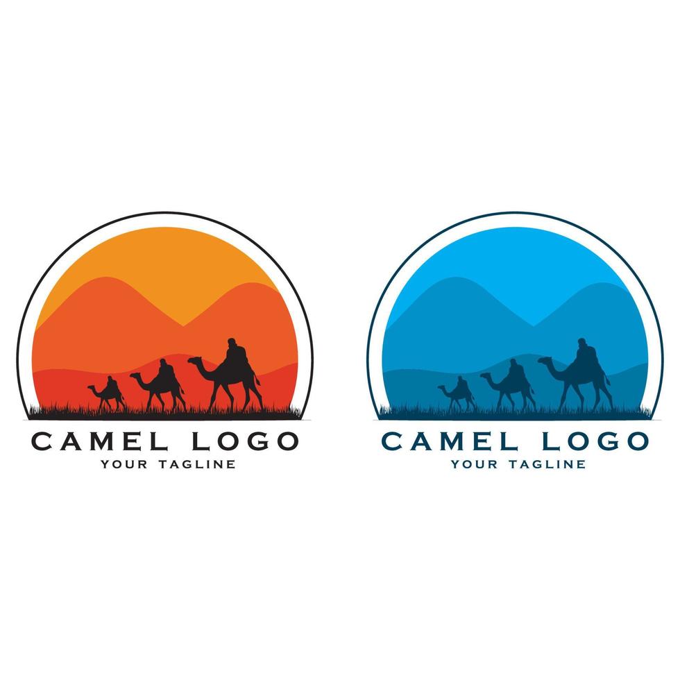 logo de chameau créatif avec modèle de slogan vecteur