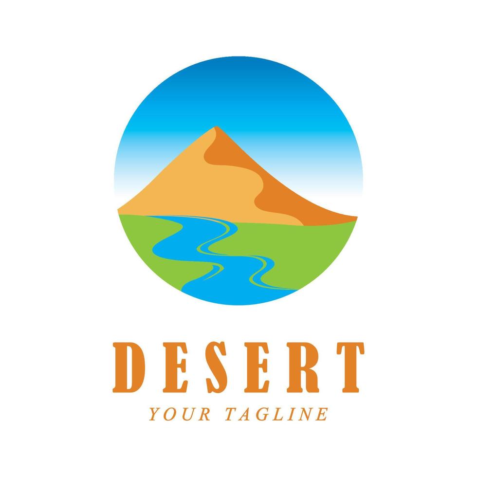 logo du désert créatif avec modèle de slogan vecteur