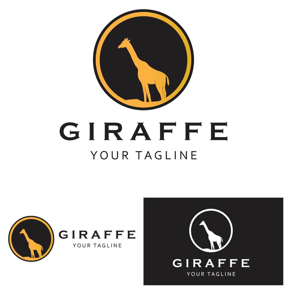 logo girafe créatif avec modèle de slogan vecteur