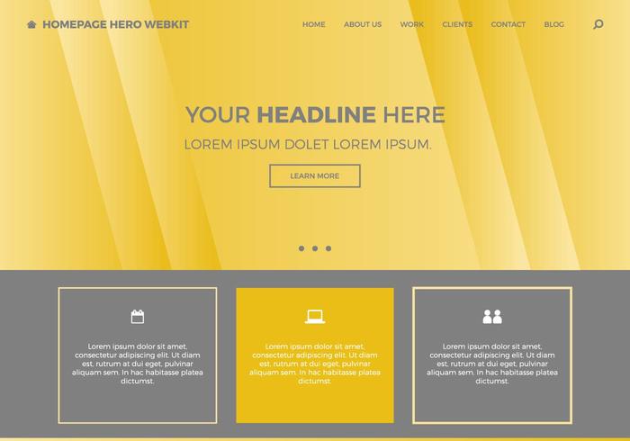 Page d'accueil gratuite hero webkit 8 vecteur