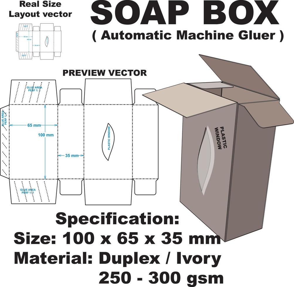 brouillon de découpe de boîte à savon vecteur