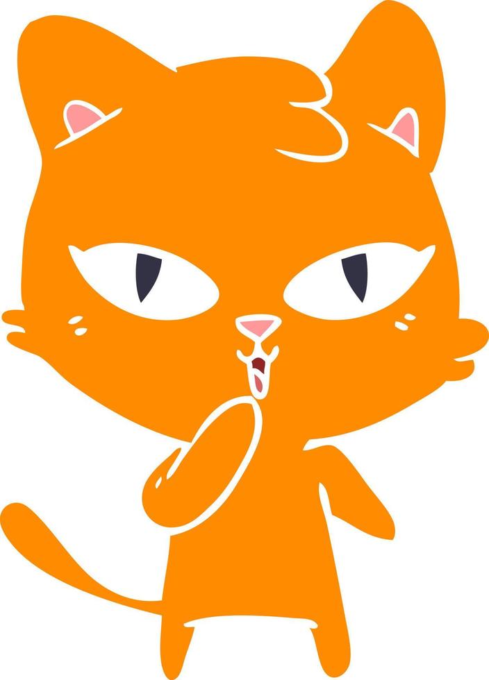 chat de dessin animé de style plat couleur vecteur