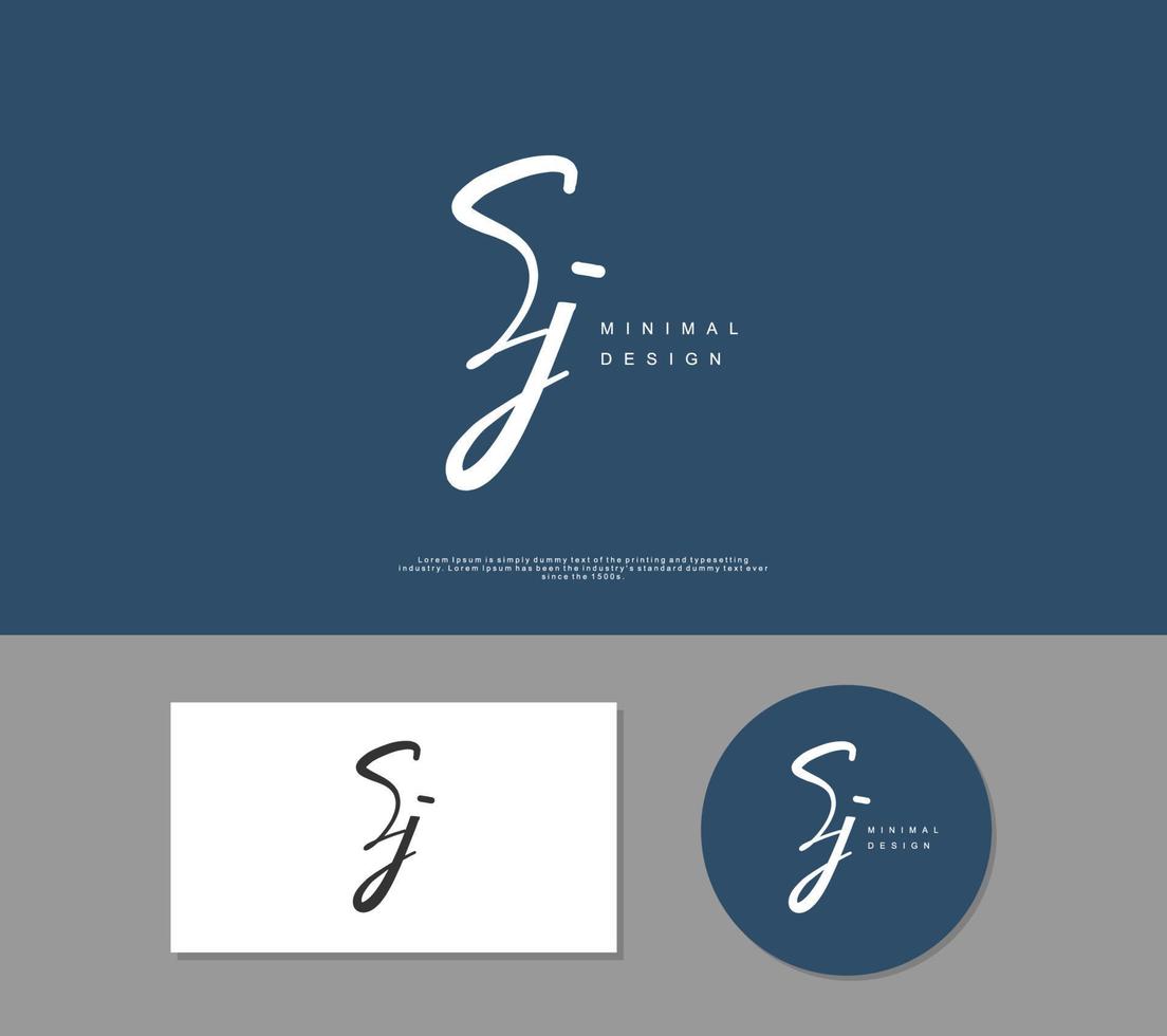sj écriture manuscrite initiale ou logo manuscrit pour l'identité. logo avec signature et style dessiné à la main. vecteur
