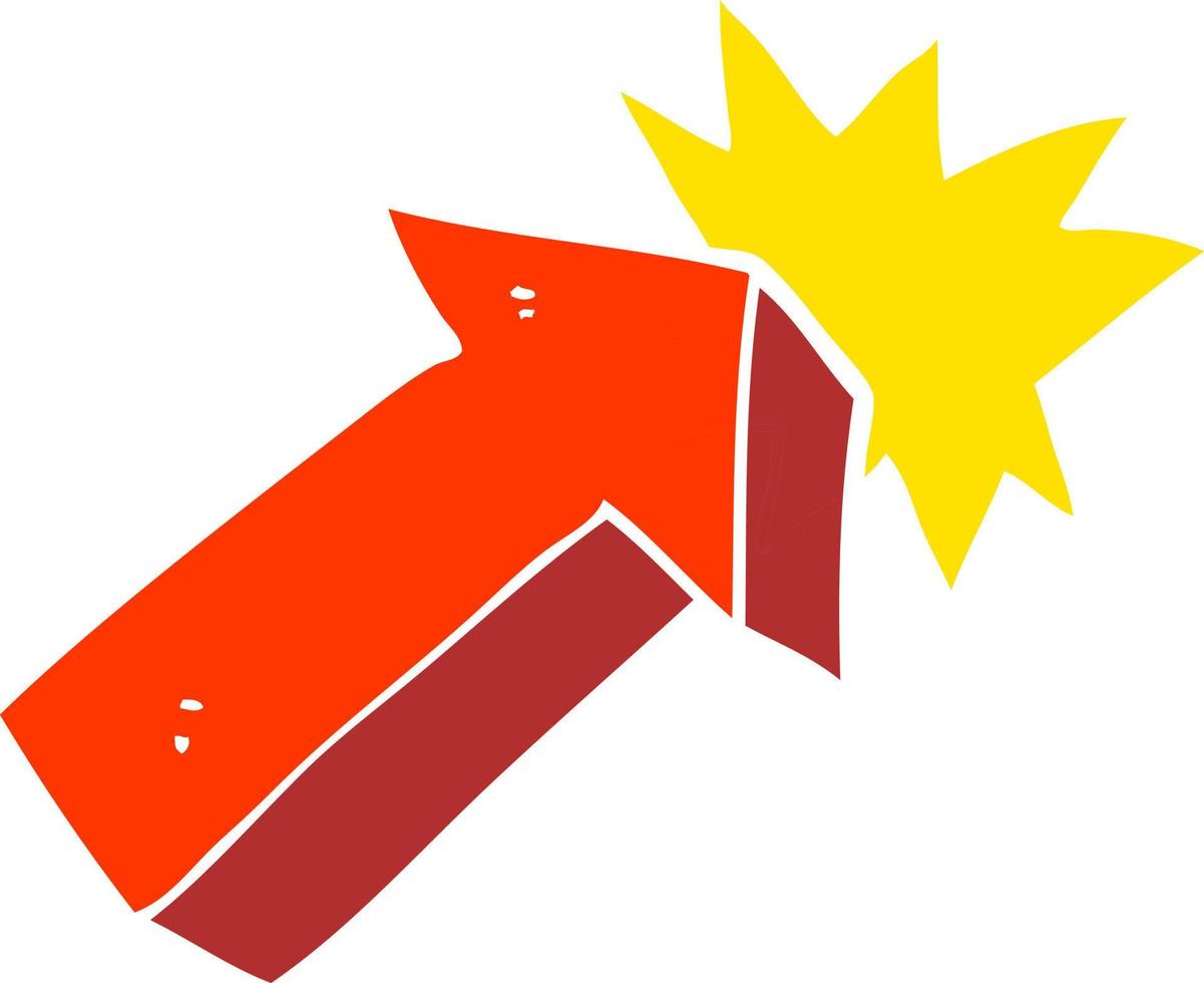illustration en couleur plate d'un symbole de flèche pointant vers le dessin animé vecteur