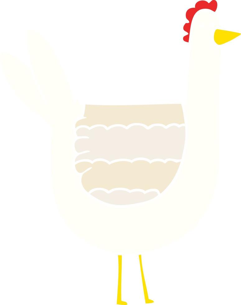 poulet de dessin animé de style plat couleur vecteur