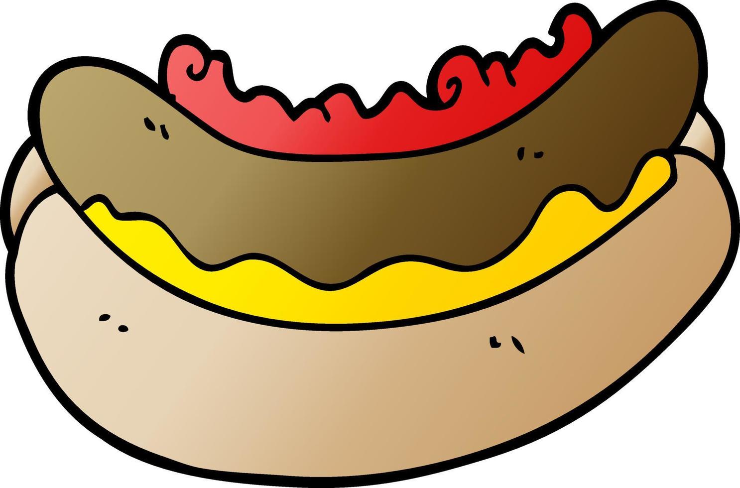 doodle de dessin animé d'un hot-dog vecteur