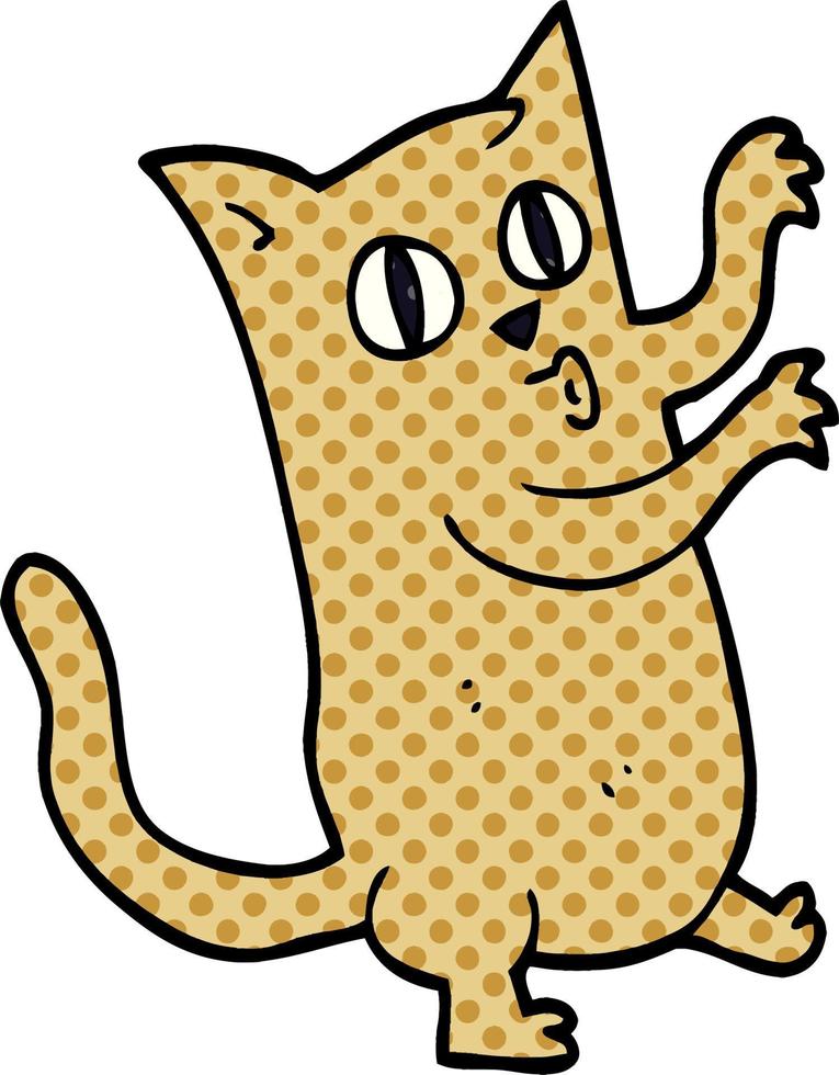 dessin animé doodle chat dansant vecteur