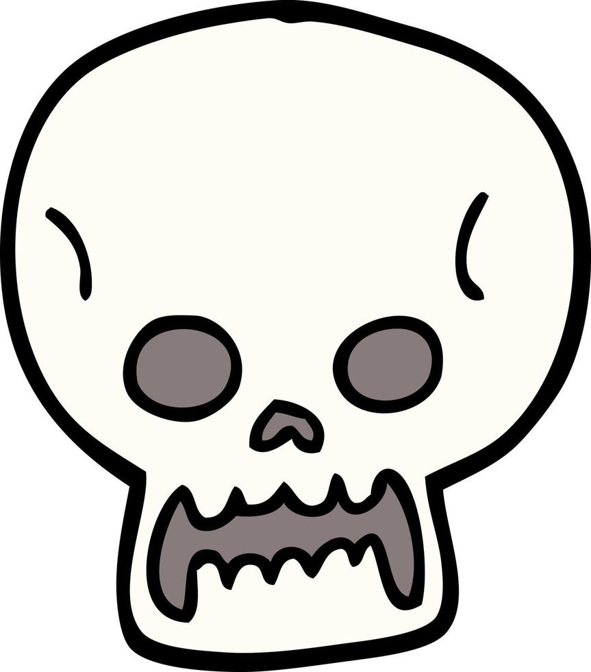 dessin animé doodle crâne d'halloween vecteur