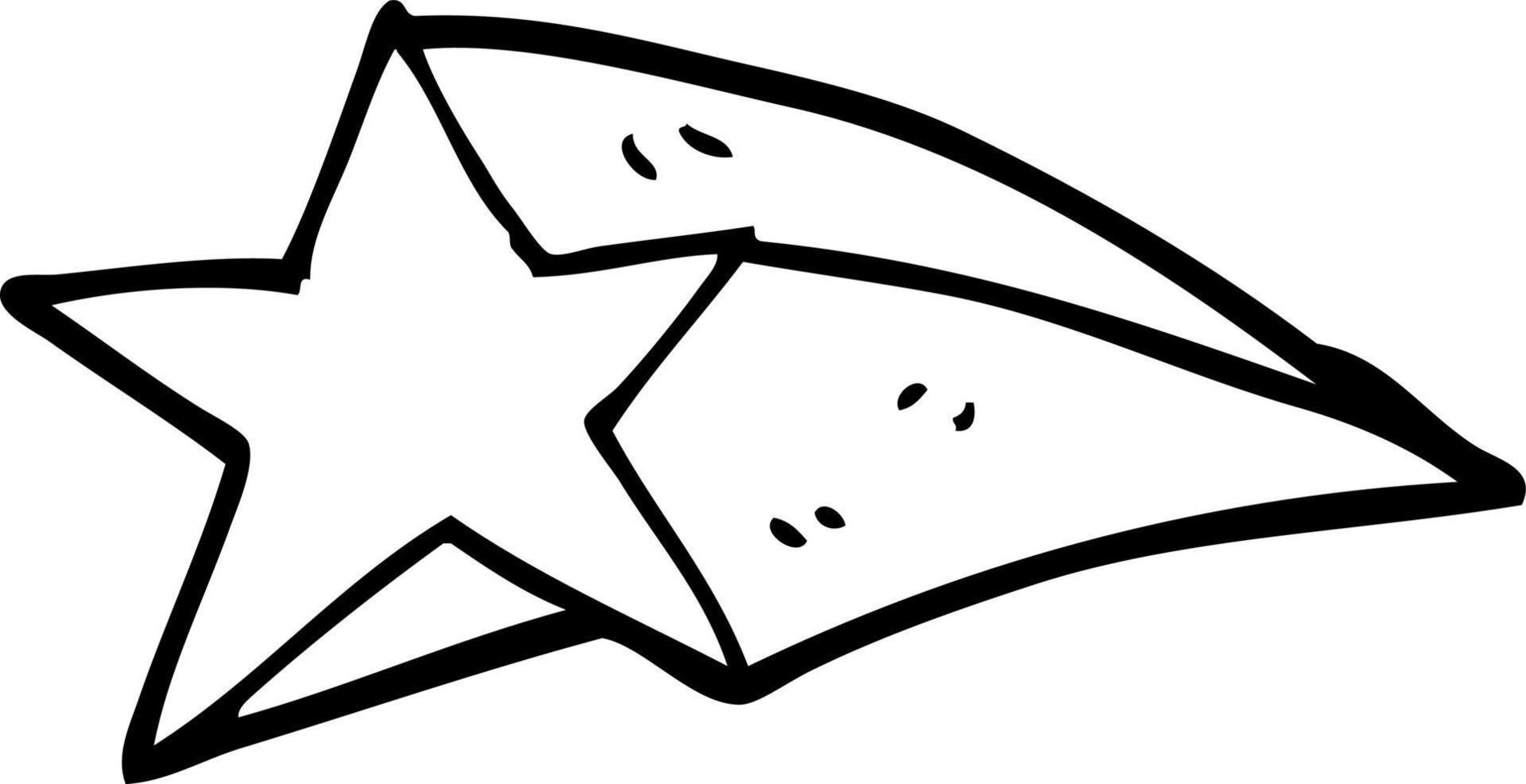 dessin au trait dessin animé étoile filante vecteur