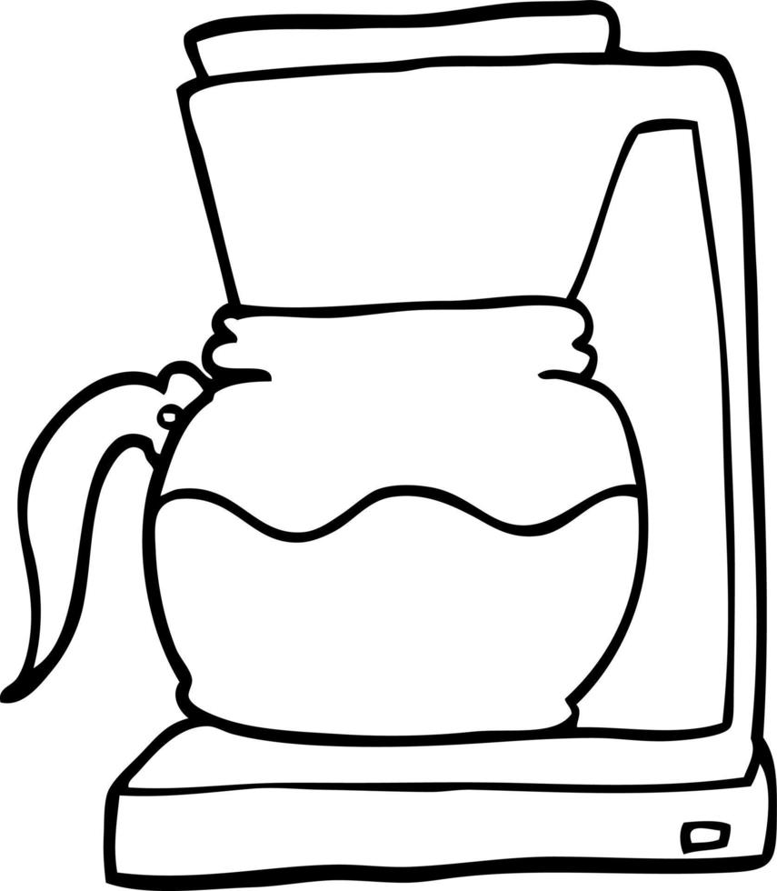 machine de filtre à café dessin animé dessin au trait vecteur