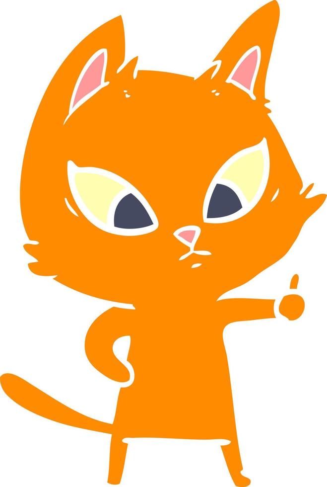 chat de dessin animé de style couleur plat confus vecteur