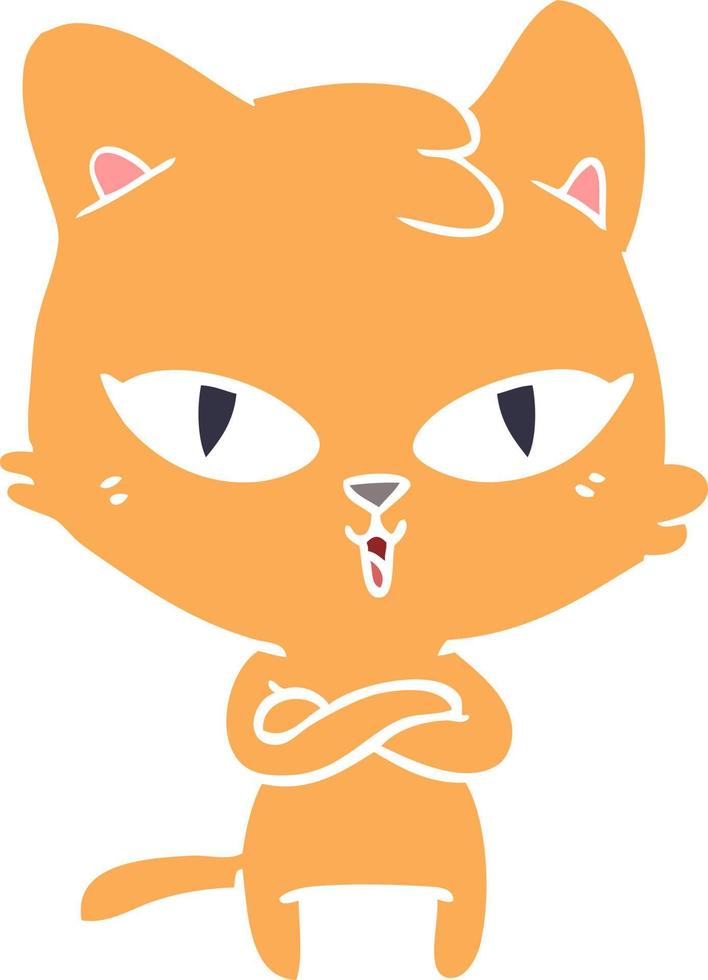 chat de dessin animé de style plat couleur vecteur