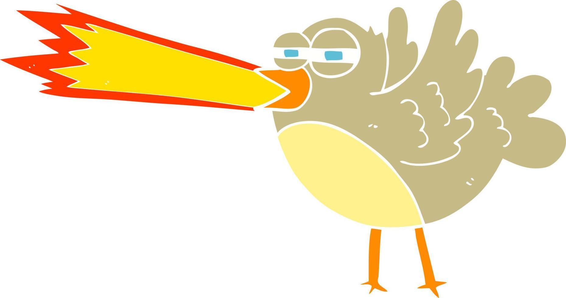 illustration en couleur plate d'un oiseau de dessin animé vecteur