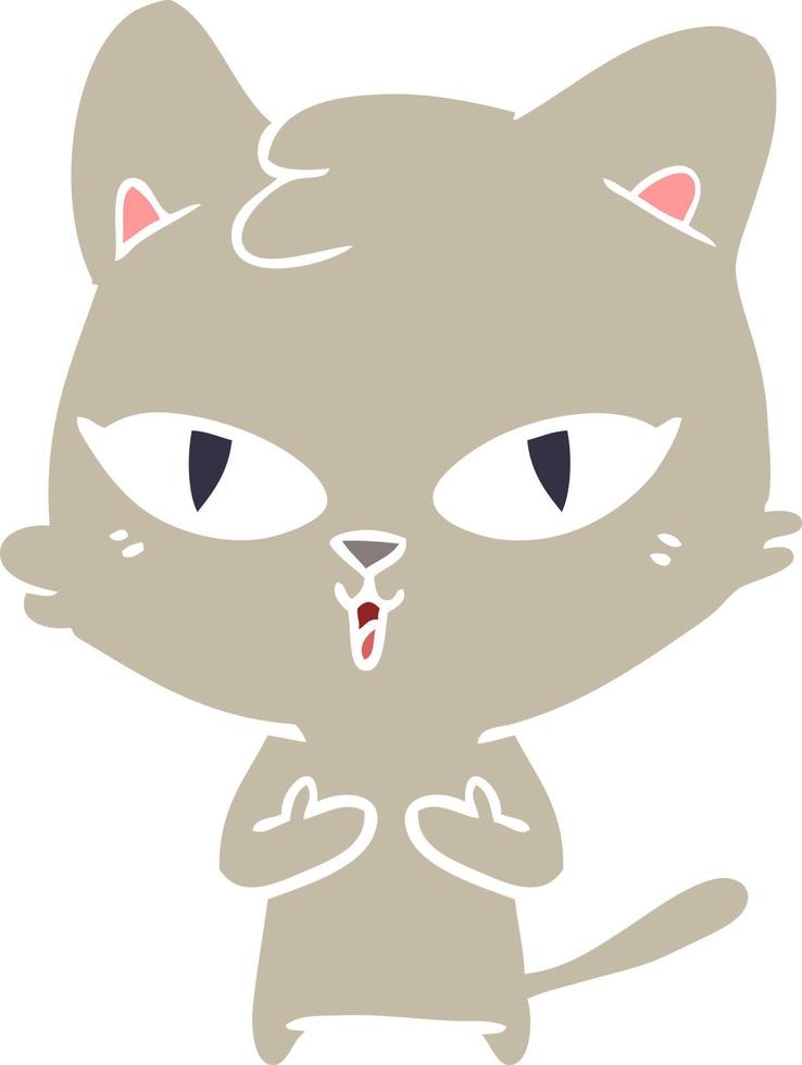 chat de dessin animé de style plat couleur vecteur