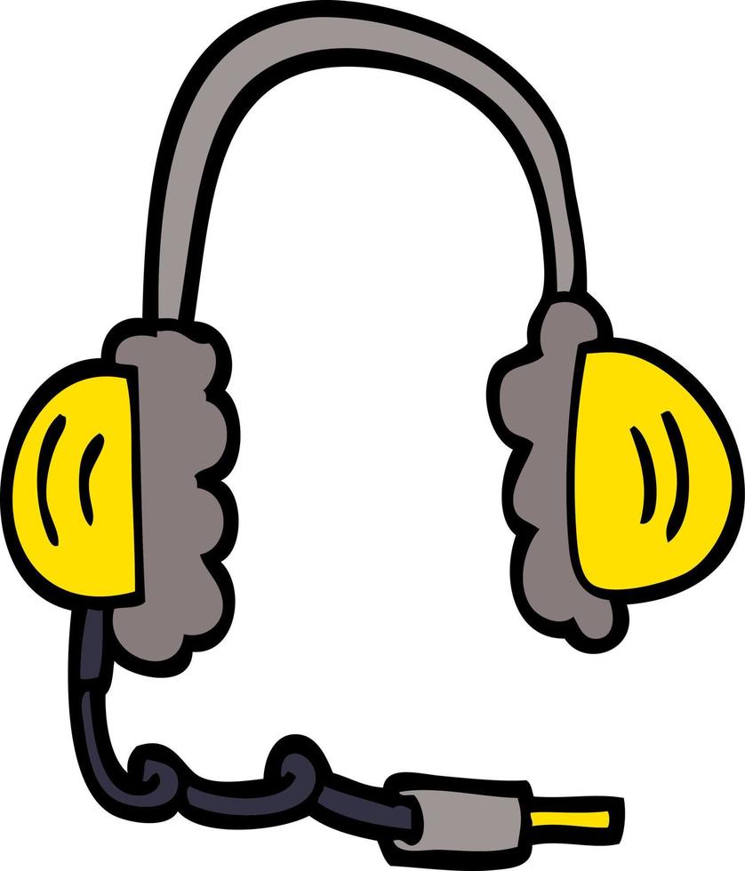 casque doodle dessin animé vecteur