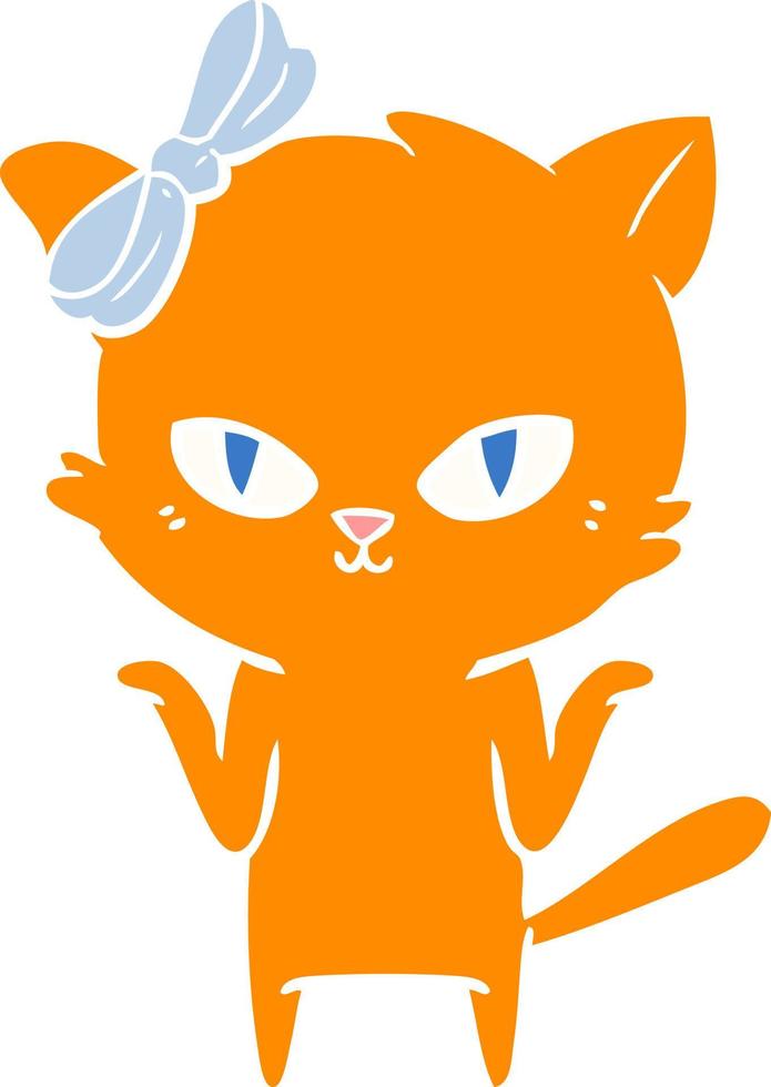 chat de dessin animé mignon style couleur plat vecteur