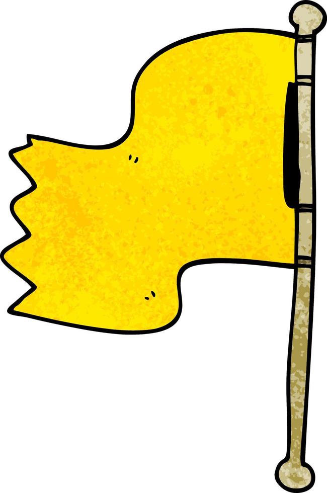 dessin animé doodle agitant le drapeau vecteur