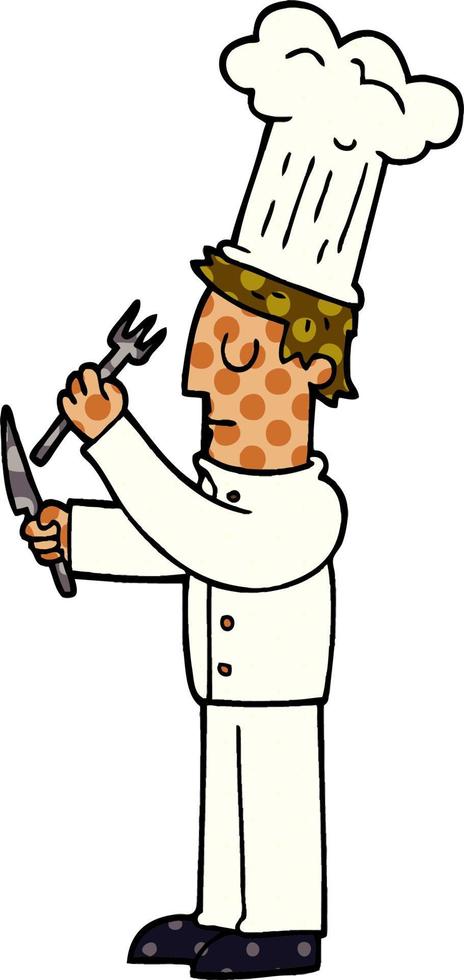 dessin animé doodle chef talentueux vecteur