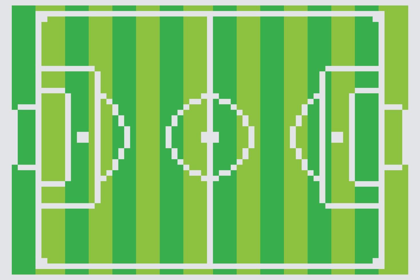 terrain de sport de football avec pixel art. vecteur
