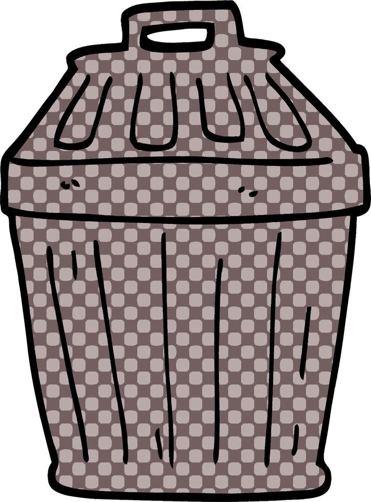 poubelle de dessin animé doodle vecteur