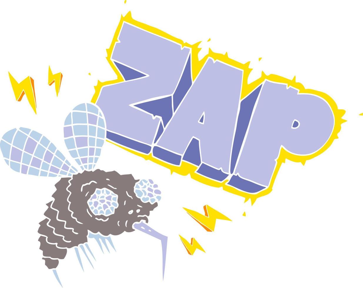illustration en couleur plate d'une mouche de dessin animé zappée vecteur