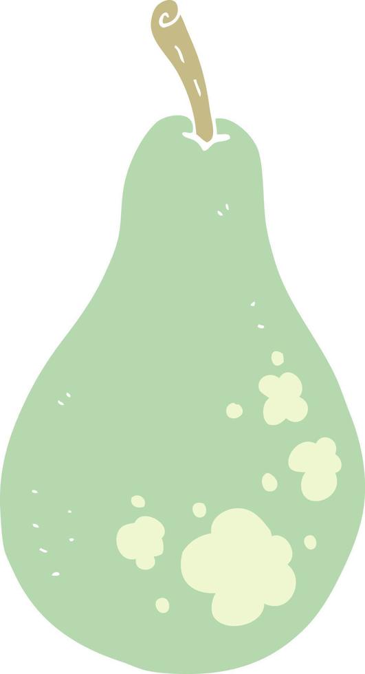 illustration en couleur plate d'une poire de dessin animé vecteur