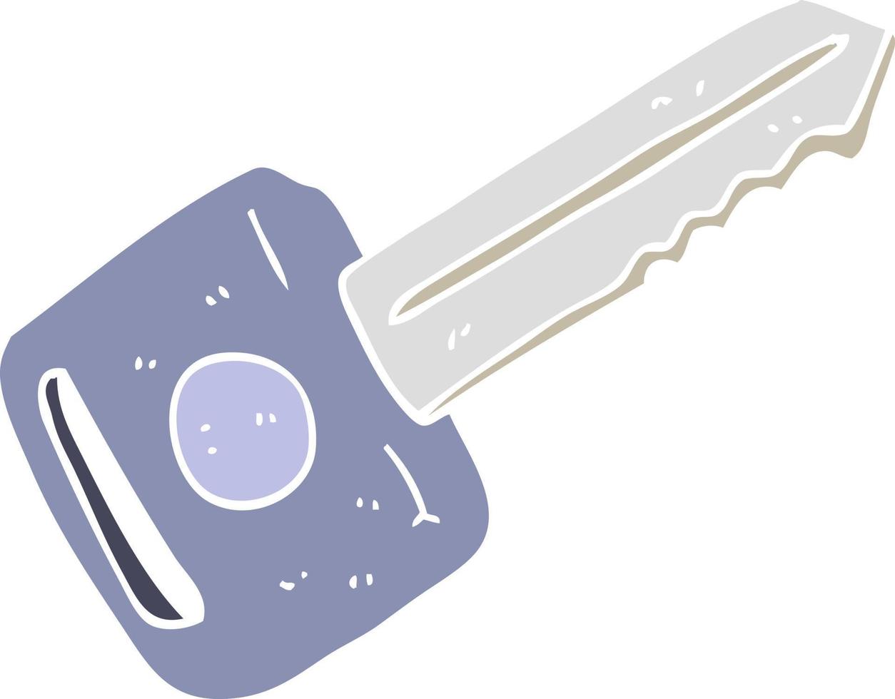 illustration en couleur plate d'une clé de voiture de dessin animé vecteur