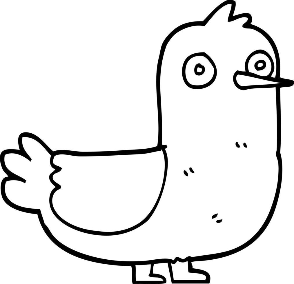 dessin au trait dessin animé mouette vecteur