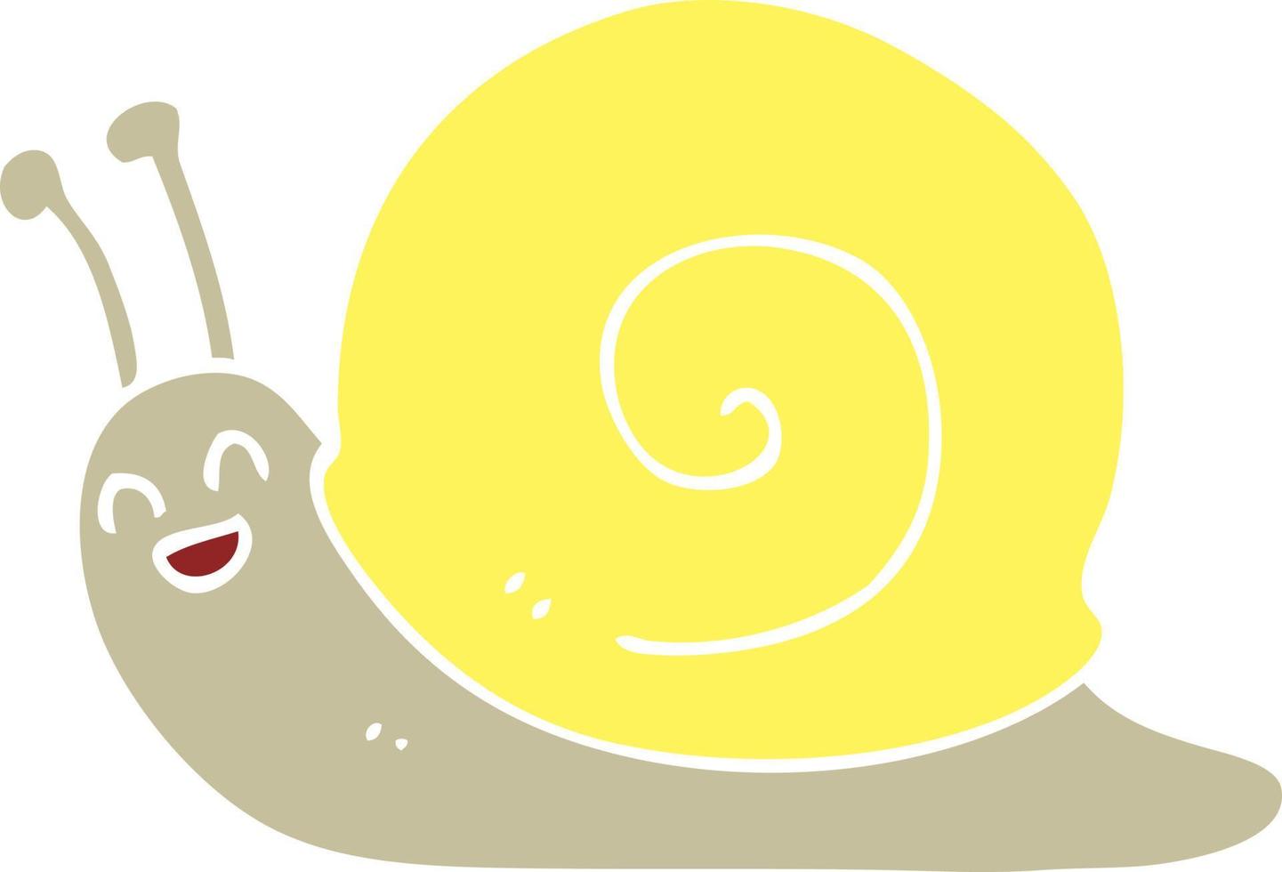 escargot de dessin animé de style plat couleur vecteur