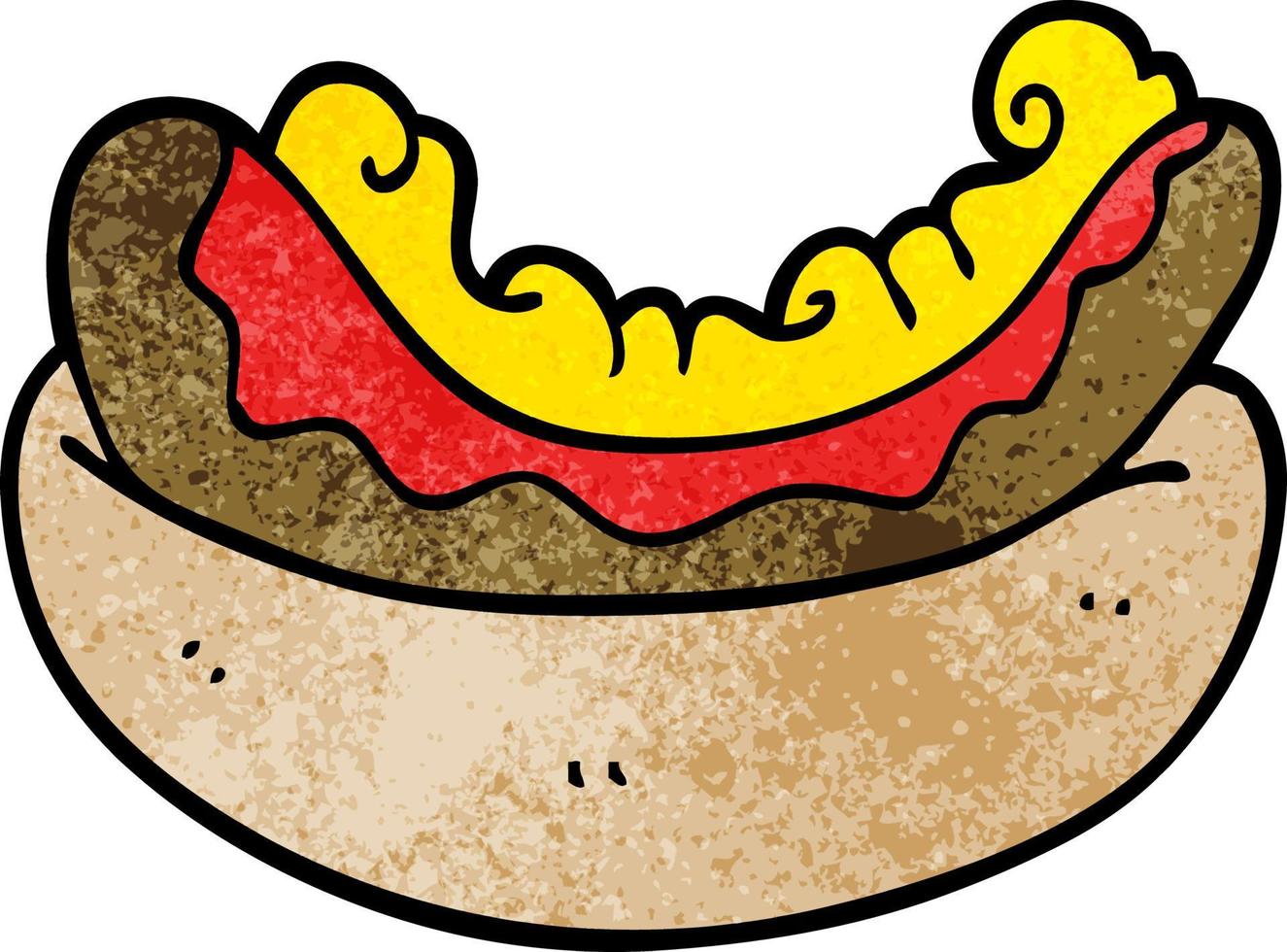 doodle de dessin animé d'un hot-dog vecteur