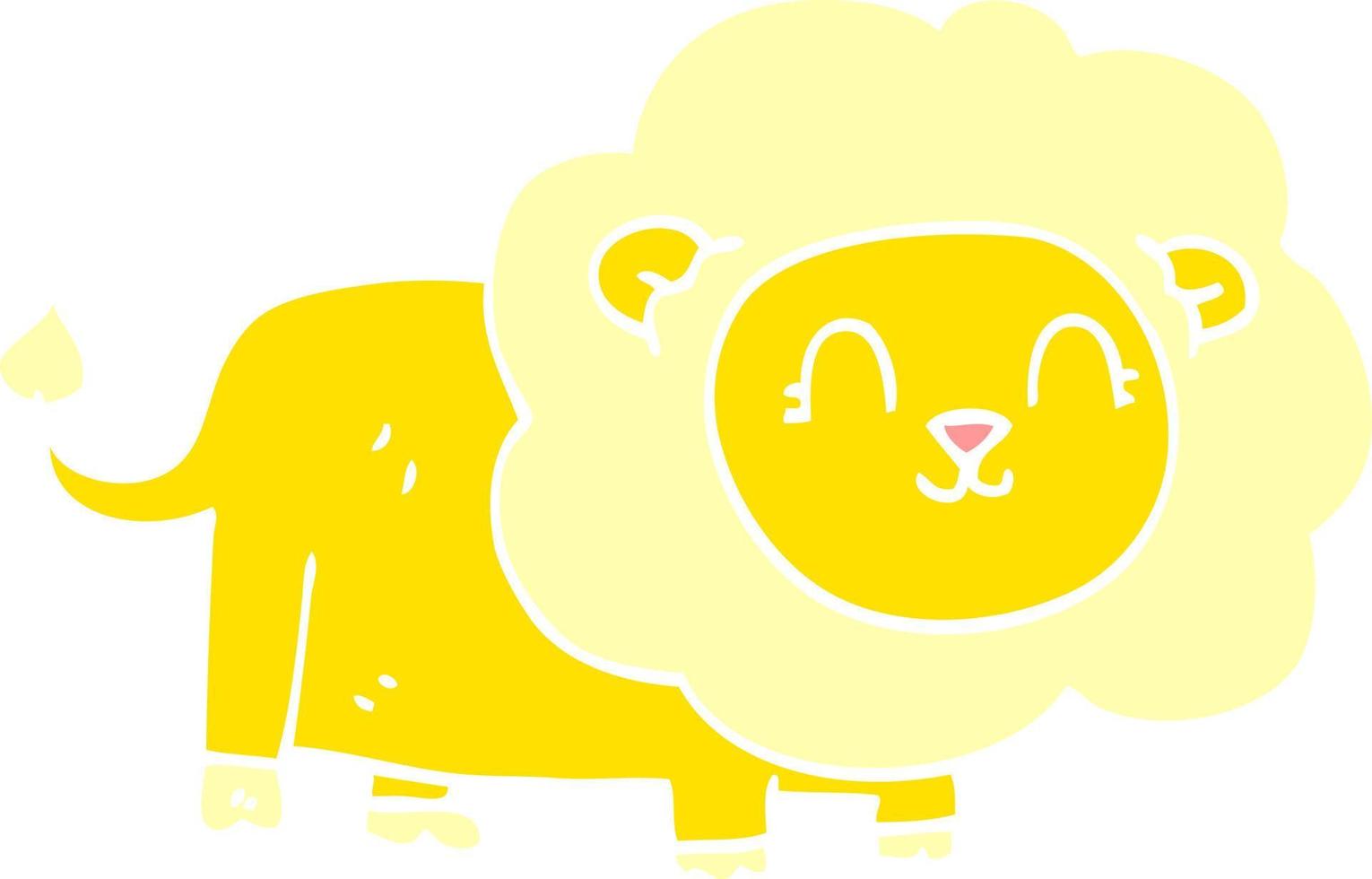 dessin animé doodle lion heureux vecteur