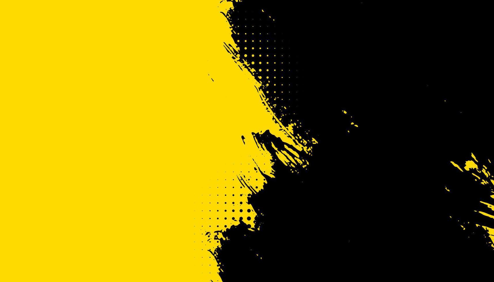 grunge texture de détresse noir et jaune avec demi-teinte vecteur