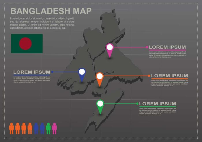 Infographie par carte de Bangladesh gratuite vecteur